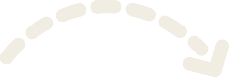 A series of beige, dashed lines forming an arch with an arrowhead pointing downward to the right.