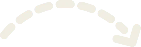 A series of beige, dashed lines forming an arch with an arrowhead pointing downward to the right.
