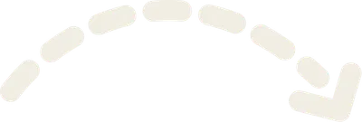 A series of beige, dashed lines forming an arch with an arrowhead pointing downward to the right.